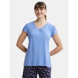 Jockey RX12 Women's Micro Modal Cotton Relaxed Fit Solid V Neck Half Sleeve T-Shirt-picture-17