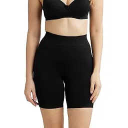 jockey SH03 Women's Mid Waist Cotton Rich Elastane Stretch Seamfree Shorts Shapewear with Breathable Inner Thigh Panel-picture-48