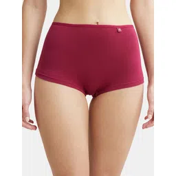 jockey SS04 High Coverage Super Combed Cotton Elastane Stretch with StayFresh Treatment Women Boy Short Maroon Panty-picture-28