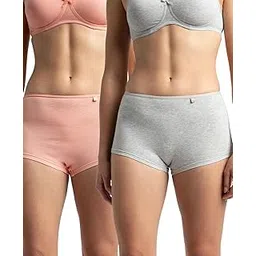 jockey SS04 Women's High Coverage Super Combed Cotton Elastane Stretch Mid Waist Boy Shorts with Concealed Waistband and Stay Fresh Treatment (Pack of 2)-picture-23