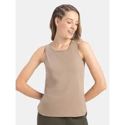 Jockey Super Combed Cotton Rich Solid Curved Hem Styled Tank Top-AW77-picture-11