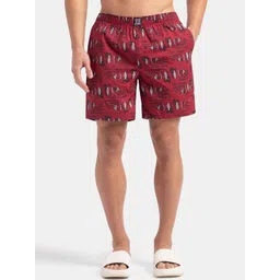 Jockey Super Combed Mercerized Cotton Woven Printed Boxer Shorts with Side Pockets-US57-picture-18