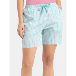 Jockey SuperCombed Cotton Yarn Dyed Woven RelaxedFit Striped Shorts with Side Pockets-RX15-picture-17