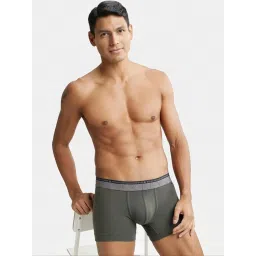 Jockey US60 Men's Super Combed Cotton Elastane Stretch Solid Trunk with Ultrasoft Waistband image 4