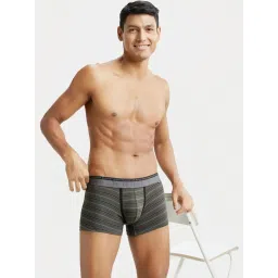 Jockey US68 Men's Super Combed Cotton Elastane Stretch Stripe Trunk image 4