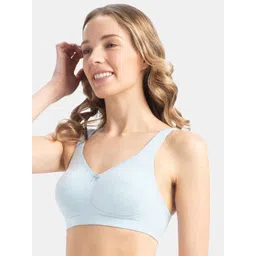 Jockey Wirefree Non Padded Cotton Full Coverage Solid Moulded Everyday Bra-FE41 image 4