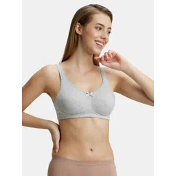 Jockey Wirefree Non Padded Cotton Full Coverage Solid Moulded Everyday Bra-FE41 image 2