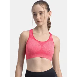 Jockey Wirefree Non Padded Nylon Full Coverage Racerback Styling Active Bra-1386-picture-11