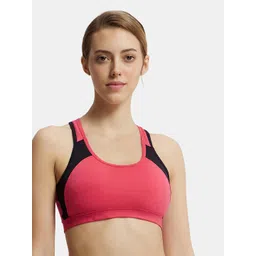 Jockey Wirefree Padded Cotton Full Coverage Racer Back Styling Active Bra-1380-picture-28