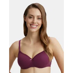Jockey Wirefree Padded Medium Coverage Lace Styling Tshirt Bra-1723-picture-39