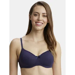 Jockey Wirefree Padded Plus Size Cotton Medium Coverage Tshirt Bra with Lace Styling-1723-picture-11