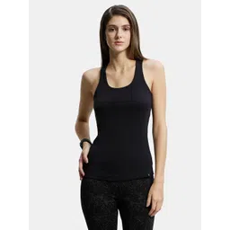 Jockey Women Black Pure Cotton Solid Tank Top-picture-17