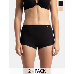 Jockey Women Pack Of 2 High Coverage Anti Microbial Boy Shorts Briefs SS04-0205-BK-WS-picture-38