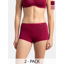 Jockey Women Pack Of 2 High Coverage Anti Microbial Boy Shorts Briefs SS04-0205-BR-HR-picture-14