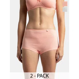 Jockey Women Pack Of 2 Low-Rise Antimicrobial Boy Shorts Briefs SS04-0205-SG-CP-picture-38