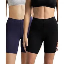 Jockey Women's 1529 Super Combed Cotton High Coverage Stretch Mid Waist Shorts with Concealed Waistband (Pack of 2)-picture-12