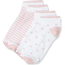 jockey Women's Cotton Modern Low Ankle Socks (7480-WTPSM_White & Pink_Free Size)-picture-18