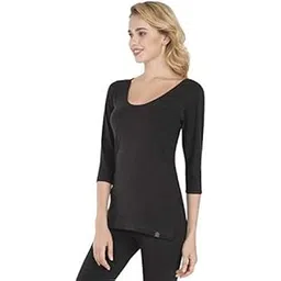 jockey Women's Cotton Regular Fit Thermal Upper Wear Long Sleeve Top (Black_Medium)-picture-41