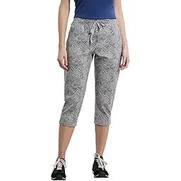 jockey Women's Slim Fit Cotton, Spandex Capri (1300_Light Grey Melange Printed_XXL_Grey_2XL)-picture-22