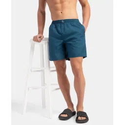 jockey MC10 Men's Super Combed Mercerized Cotton Woven Fabric Boxer Shorts_Seaport Teal_XL image 4