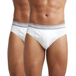 Jockey Men's Super Combed Cotton Briefs with Ultrasoft and Durable Waistband & StayFresh Treatment with Antimicrobial Properties to Help You Stay Fresh Throughout The Day (Pack of 2) 1010_White_S-picture-13
