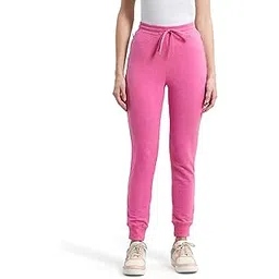 jockey Women's Slim Fit Cotton Track Pants (1323_Ibis Rose Melange_Pink_XL) image 1