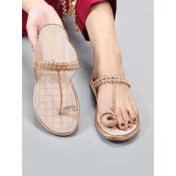 JodyHub Women Embellished One Toe Flats with Western - Embellished-picture-26