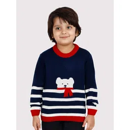 JoE Hazel Boys Graphic Self Design Acrylic Pullover Christmas Sweater-picture-22