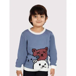 JoE Hazel Boys Graphic Self Design Acrylic Pullover Sweater-picture-23