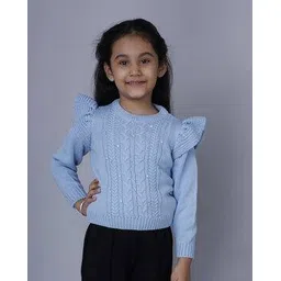 joe hazel Embellished Knitted Round-Neck Sweatshirt-picture-32