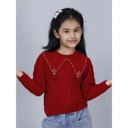 JoE Hazel Girls Cable Knit Acrylic Pullover-picture-33