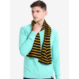 JoE Hazel Men Black & Yellow Striped Mufller-picture-20