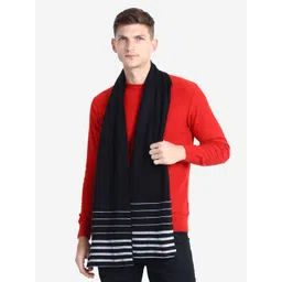 JoE Hazel Men Black Striped Woven Mufflers-picture-39