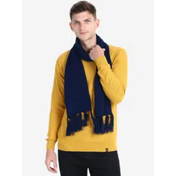 JoE Hazel Men Blue Solid Mufflers-picture-41