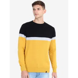 JoE Hazel Men Colourblocked Pure Cotton Pullover-picture-19