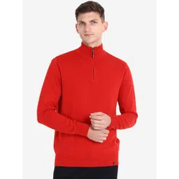 JoE Hazel Men Red Solid Cotton Pullover-picture-27