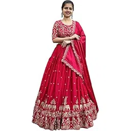jogmaya fashion Embroidery Designer Lehenga Choli Set For Women Party| latest Bridal Stylish Design Wedding Lehenga Choli For Women (Free Size)-picture-23