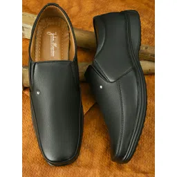 John Karsun Men Black Solid Formal Slip-Ons-picture-10