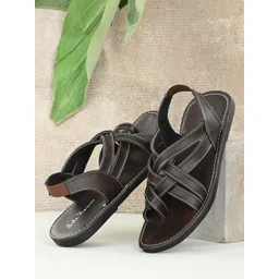 John Karsun Men Brown & Black Comfort Sandals-picture-10