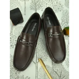 John Karsun Men Brown Penny Loafers-picture-31
