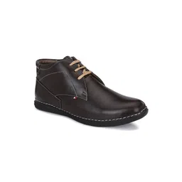 John Karsun Men Brown Solid Lace-Up Boots-picture-32