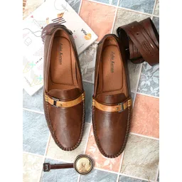 John Karsun Men Brown Solid Loafers-picture-13