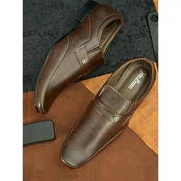 John Karsun Men Brown Solid Slip-On Formal Shoes-picture-28