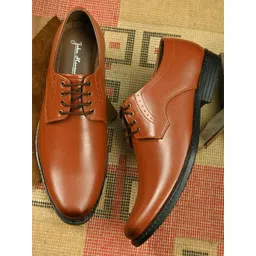 John Karsun Men Tan Brown Solid Formal Derbys-picture-37