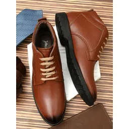 John Karsun Men Tan Brown Solid Formal Derbys-picture-35