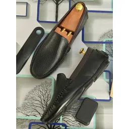 John Karsun Men Textured Perforations Loafers-picture-27