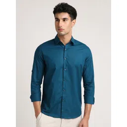 John Philips Men Classic Fit Solid Spread Collar Casual Shirt-picture-21