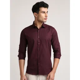 John Philips Men Classic Fit Solid Spread Collar Casual Shirt-picture-20