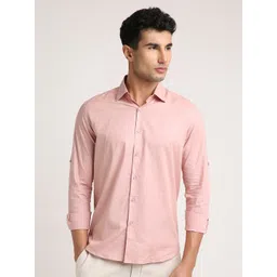 John Philips Men Classic Fit Solid Spread Collar Casual Shirt-picture-23