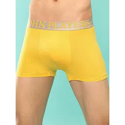 Contoured Crotch Cotton Fabric (Yellow) Solid Men Trunk-image-7